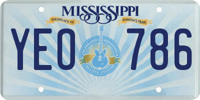 MS license plate YEO786