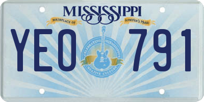 MS license plate YEO791