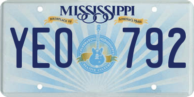 MS license plate YEO792