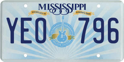 MS license plate YEO796