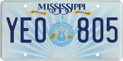 MS license plate YEO805