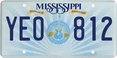MS license plate YEO812