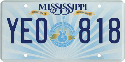 MS license plate YEO818