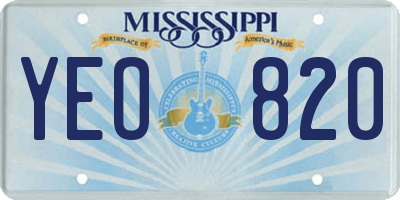 MS license plate YEO820