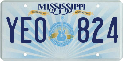 MS license plate YEO824