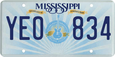 MS license plate YEO834