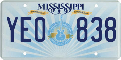 MS license plate YEO838