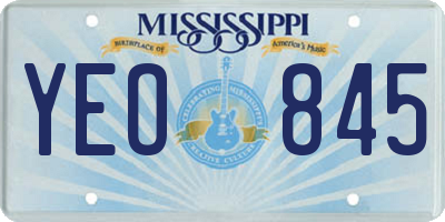 MS license plate YEO845