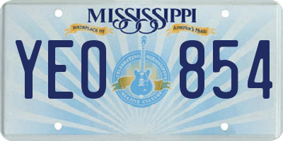 MS license plate YEO854