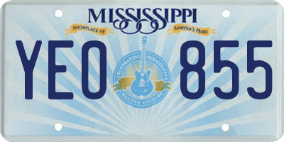 MS license plate YEO855