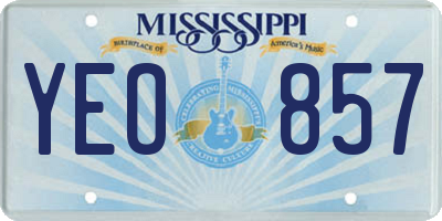 MS license plate YEO857