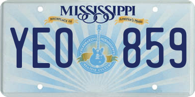 MS license plate YEO859