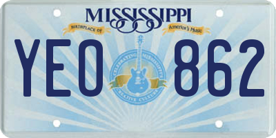 MS license plate YEO862
