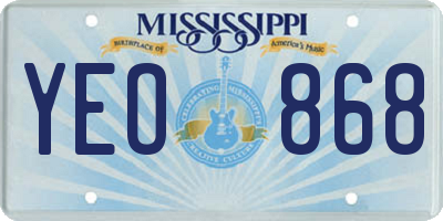 MS license plate YEO868
