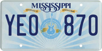 MS license plate YEO870