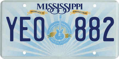 MS license plate YEO882