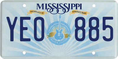 MS license plate YEO885