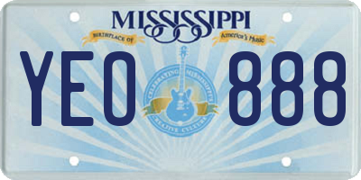 MS license plate YEO888
