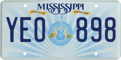 MS license plate YEO898