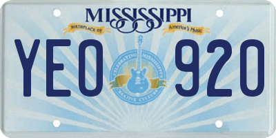 MS license plate YEO920