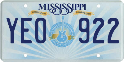 MS license plate YEO922