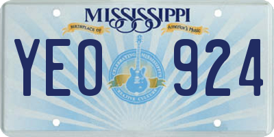 MS license plate YEO924
