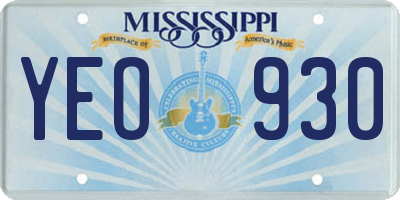 MS license plate YEO930