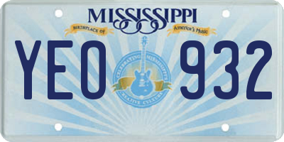 MS license plate YEO932