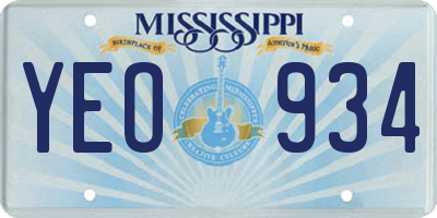 MS license plate YEO934