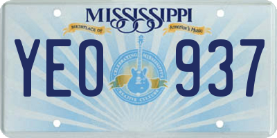 MS license plate YEO937
