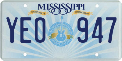 MS license plate YEO947
