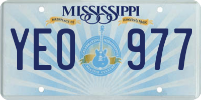 MS license plate YEO977
