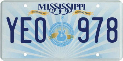 MS license plate YEO978