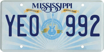 MS license plate YEO992