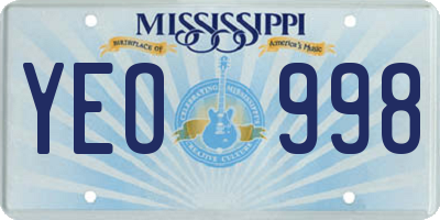MS license plate YEO998