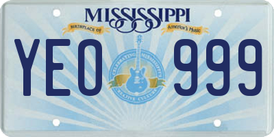 MS license plate YEO999