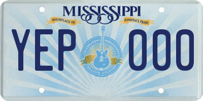 MS license plate YEP000