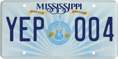 MS license plate YEP004