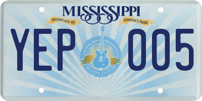 MS license plate YEP005