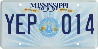 MS license plate YEP014
