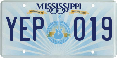 MS license plate YEP019