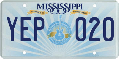 MS license plate YEP020