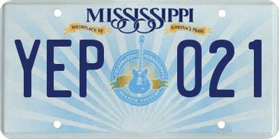 MS license plate YEP021