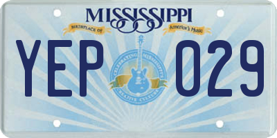 MS license plate YEP029