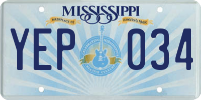 MS license plate YEP034
