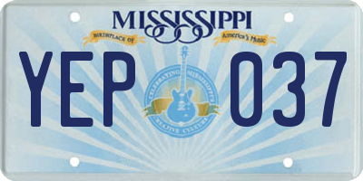 MS license plate YEP037