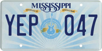 MS license plate YEP047