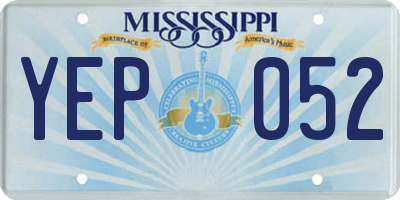 MS license plate YEP052
