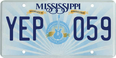MS license plate YEP059