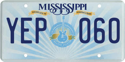 MS license plate YEP060